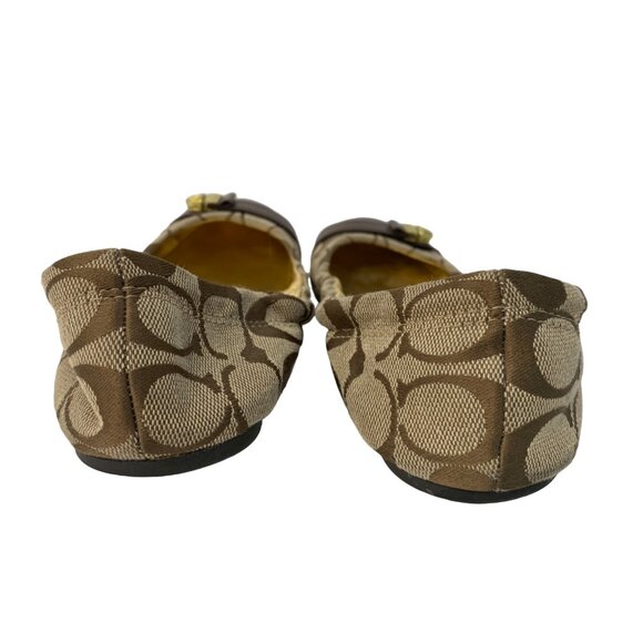 Coach Delphine Brown Signature Canvas Ballet Flats Size 7.5 7510 GUC Shoes - Picture 9 of 11